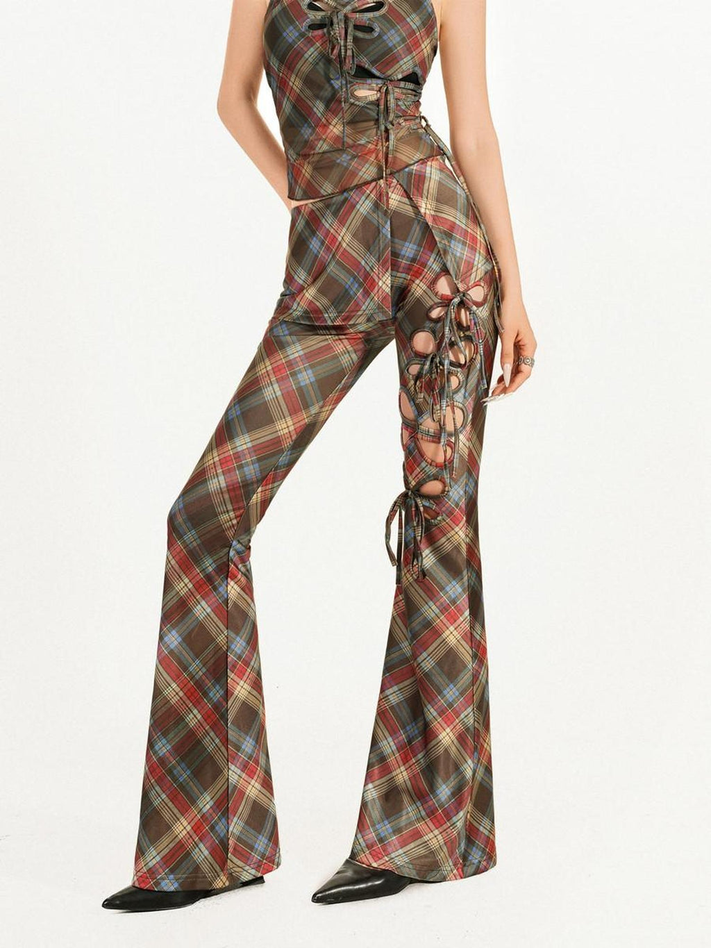 Nico Molly Printed Cami And Micro Flare Long Pants Urban Natural Waist Top & Pants Sets