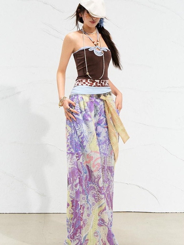OfAkiva High Waist Cutout Casual Loose Pockets Zip Fly Women Forest Green Wide Leg Pants