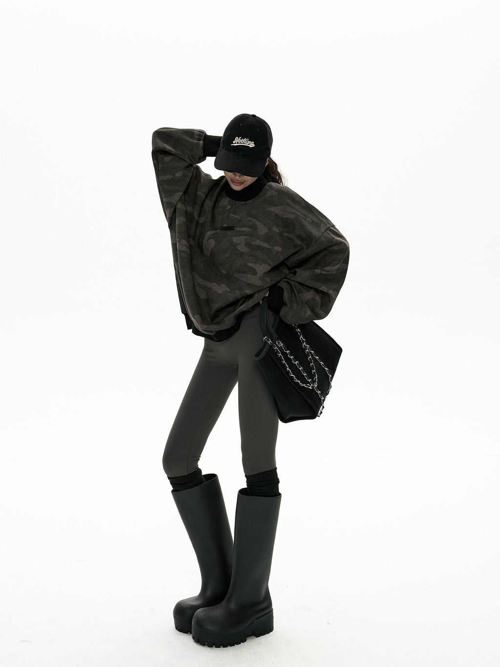 ZERO Cozy Cotton Fleece Option Street Style Oversized Crew Neck Women Sweatshirt