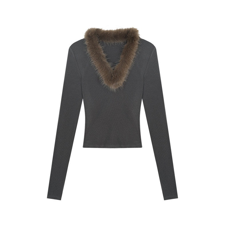 ZERO_Thick_Viscose_Vintage_Slim_Fit_Long_Sleeve_Pullover_Women_Black_Gray_Knitwear_MISSTT