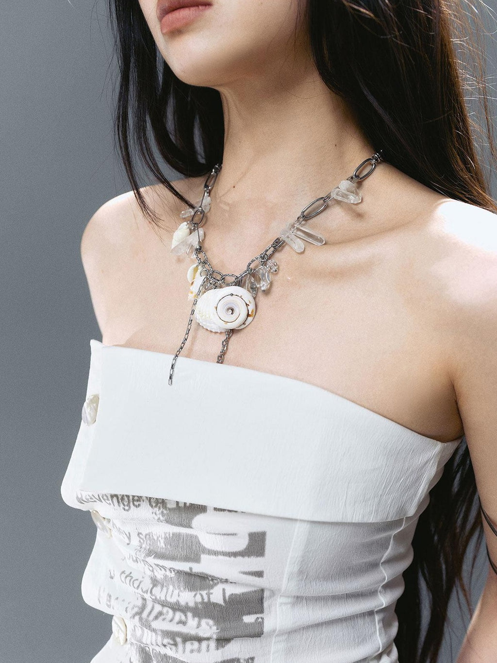 Cest Nous Sparkling Original Artificial Crystal Chain Women Silver Jewelry Necklaces