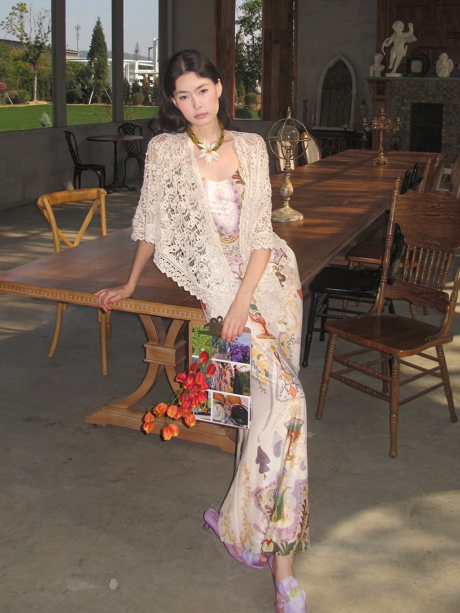 OfAkiva Vintage High Waist Sleeveless Printed Mermaid Women Vacation Maxi Dresses