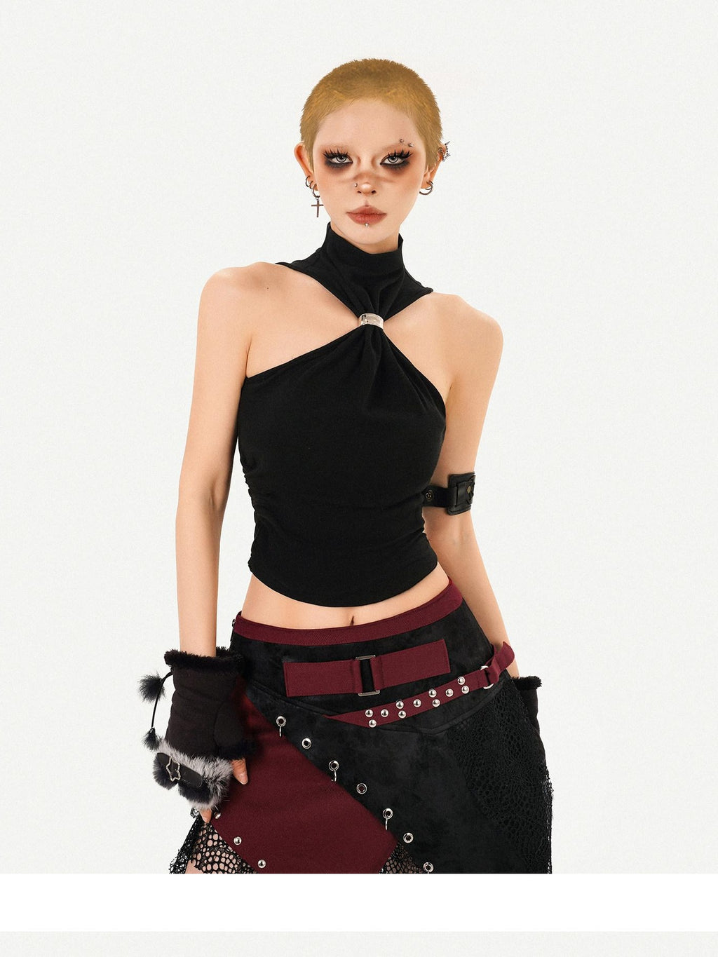 Nico Molly Padded Halter Slim Fit Street Style Casual Outerwear Women Solid Camisoles