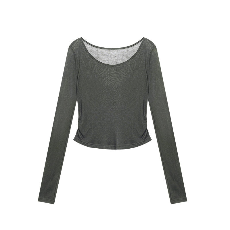 ZERO_Lightweight_Two_Piece_Pullover_Slim_Fit_Sexy_Women_Layered_Long_Sleeve_T-Shirts_MISSTT