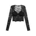 ZERO_Slim_Spliced_V-neck_Street_Black_Nylon_Thin_Short_Women_Long_Sleeve_Crop_Tops_MISSTT