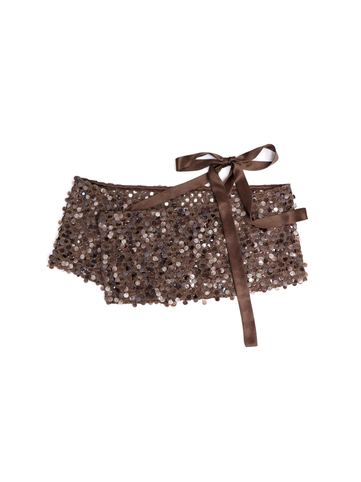 Flowers_birds_Market_Shimmer_Sequin_Slim_Fit_Micro_Stretch_Natural_Waist_Women_Brown_Denim_Shorts_MISSTT
