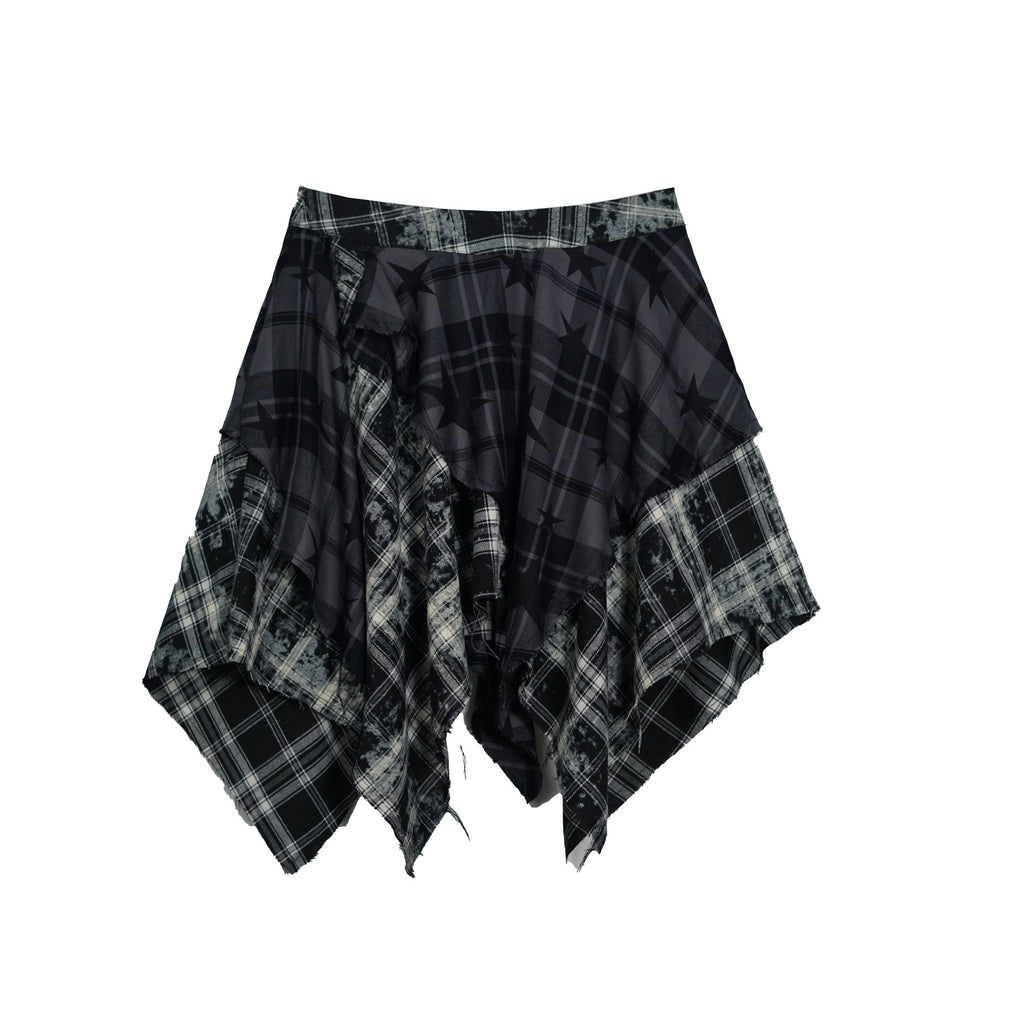 Cest_Nous_Patchwork_Asymmetrical_Punk_Plaid_A_Line_Mid_Waist_Women_Cotton_Midiskirts_MISSTT