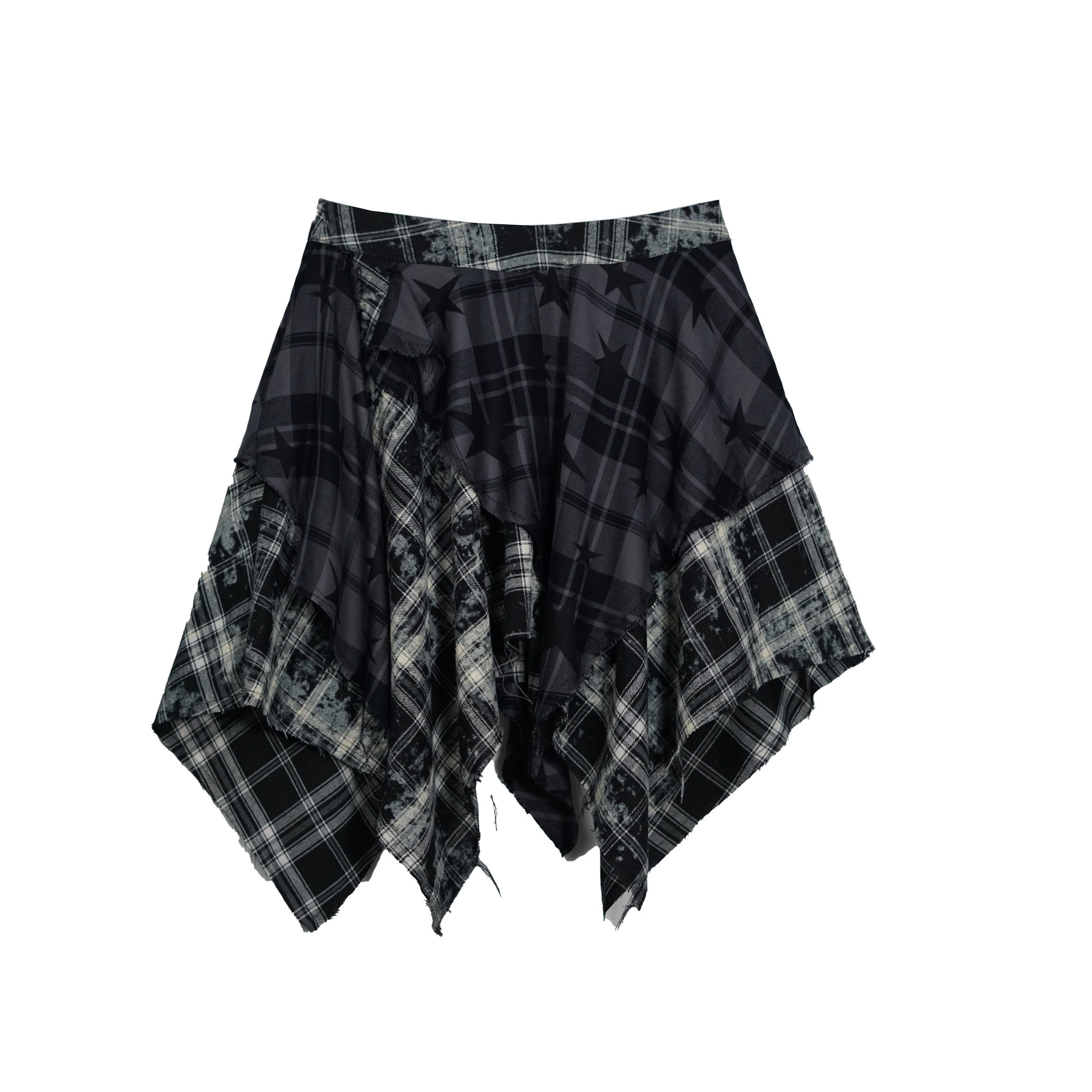 Cest_Nous_Patchwork_Asymmetrical_Punk_Plaid_A_Line_Mid_Waist_Women_Cotton_Midiskirts_MISSTT