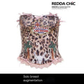 REDDACHIC_Pink_Leopard_Print_Bow_Padded_Waist_Cinch_Women'S_Lace_Tube_Tops_/_Bandeaus_MISSTT