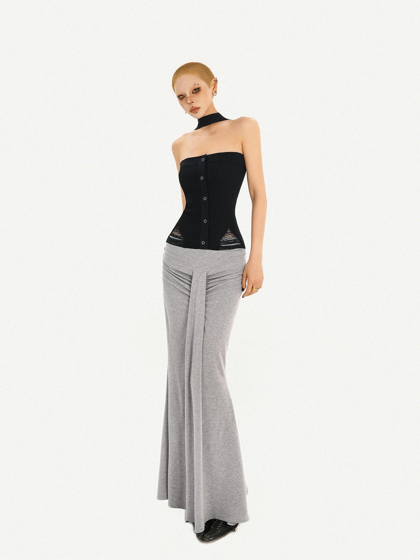 Nico Molly Sleek Slim Fit Street Style Solid Black One Size Youth Crop Tube Tops