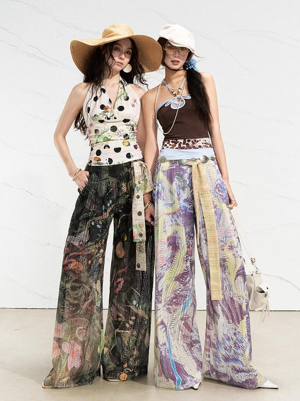 OfAkiva High Waist Cutout Casual Loose Pockets Zip Fly Women Forest Green Wide Leg Pants