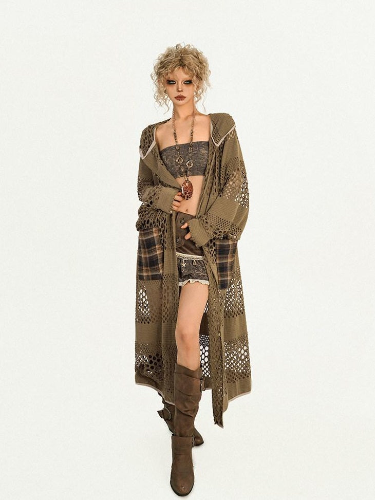 Nico Molly Patchwork Cropped Slim Fit Original Design Youth Solid Brown Tube Tops