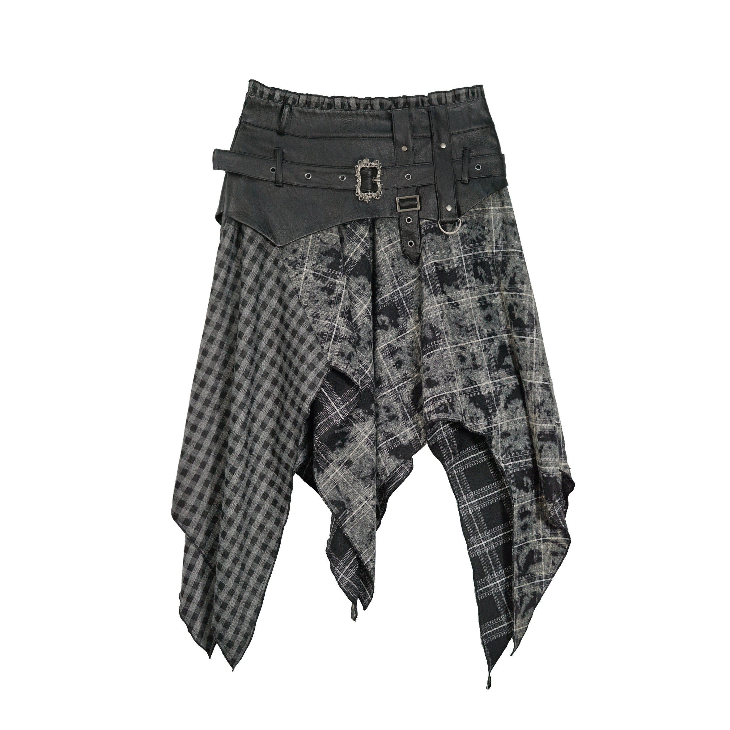 Cest_Nous_Pu_Patchwork_Punk_Asymmetric_Low_Waist_Youth_Daily_Wear_Cotton_Blend_Midiskirts_MISSTT