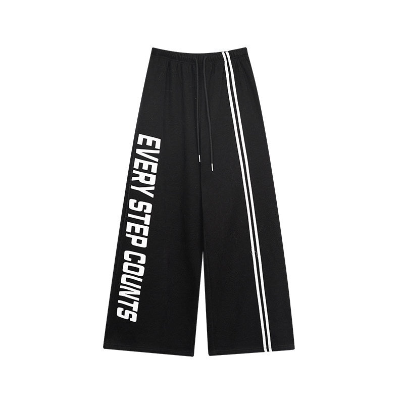 ZERO_Sporty_Printed_Knit_Natural_Waist_Elastic_Waistband_Women_Wide_Leg_Pants_MISSTT