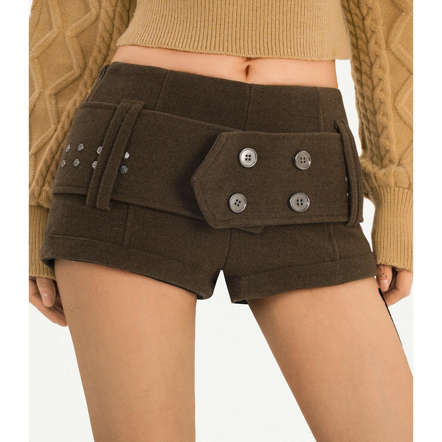 Nico_Molly_Vintage_Thick_Straight_Cut_Natural_Waist_Women_Daily_Black_Brown_Mini_Shorts_MISSTT