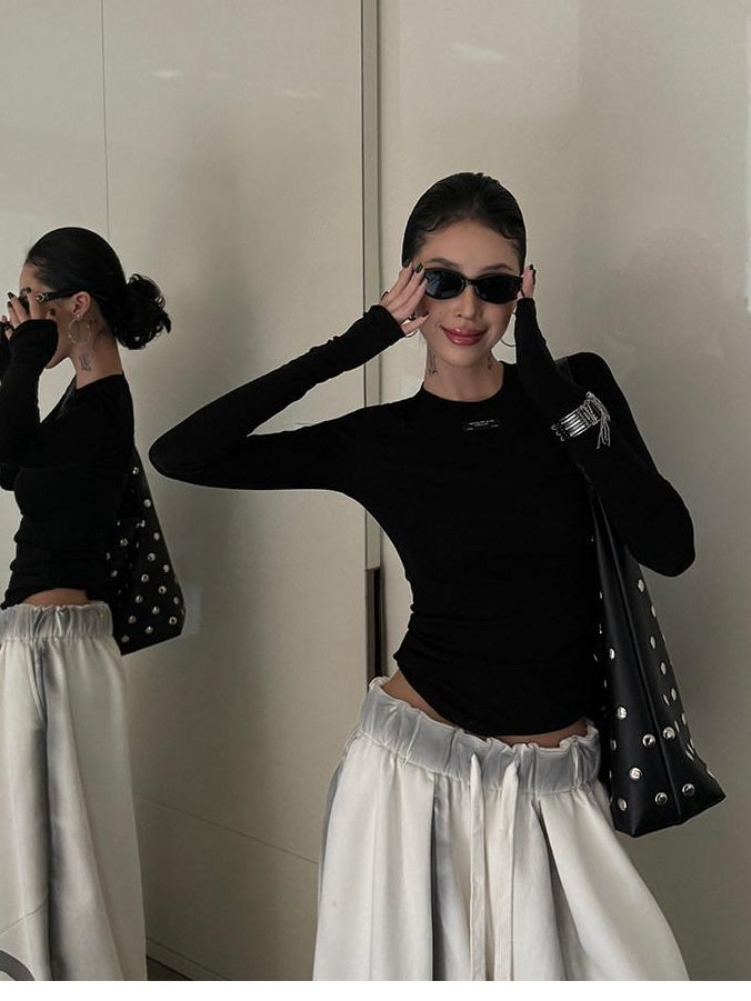 ZERO Breathable Lyocell Slim Fit Casual Crewneck Women Long Sleeve T-Shirts
