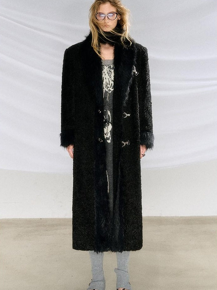 OfAkiva Warm Thick Wool Oversized Commuter Blazer Pocket Women Long Coats