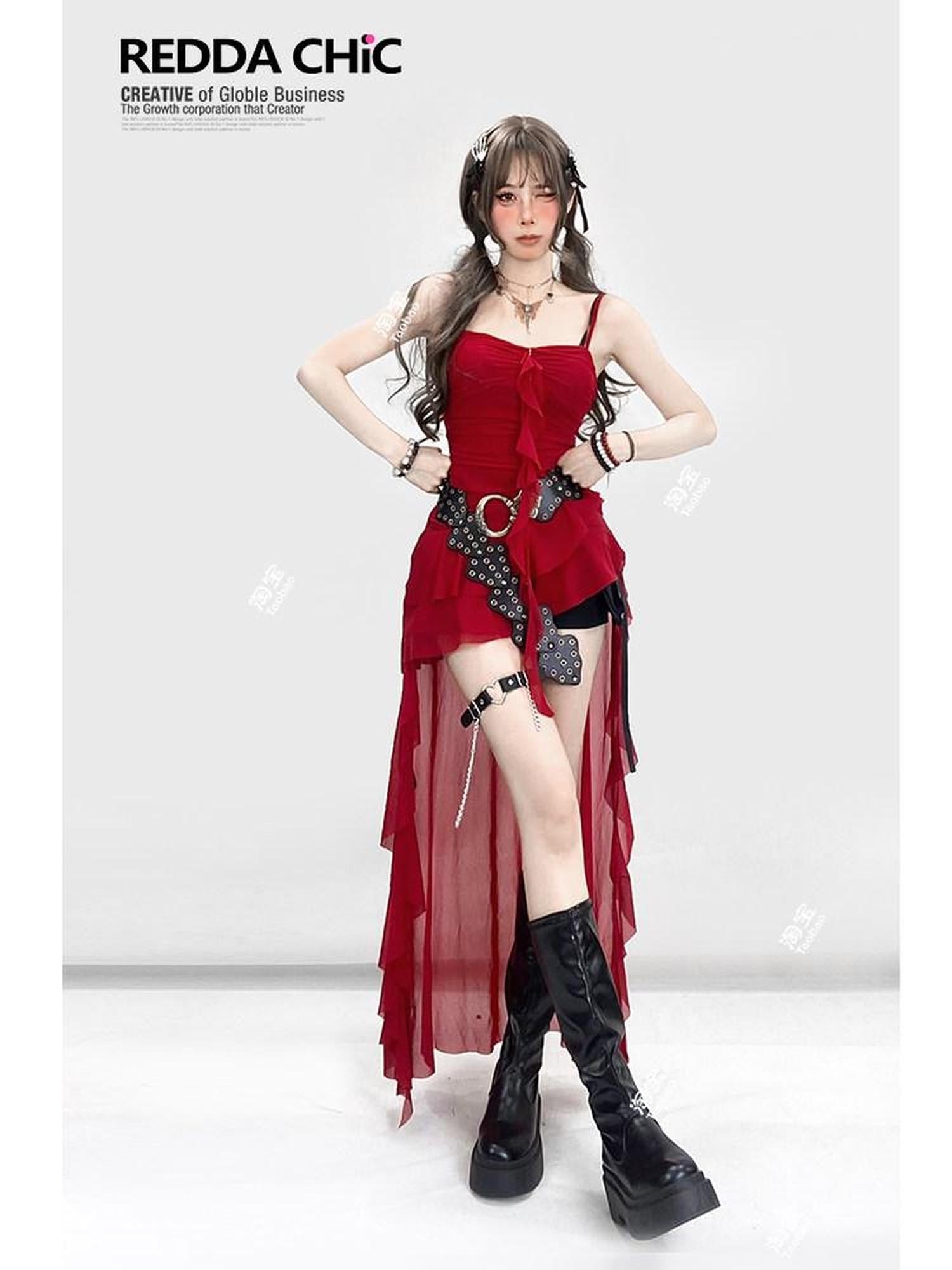 REDDACHIC Vintage Ethnic Patchwork Cutout Studded Wide Women'S Soft Pu Belts