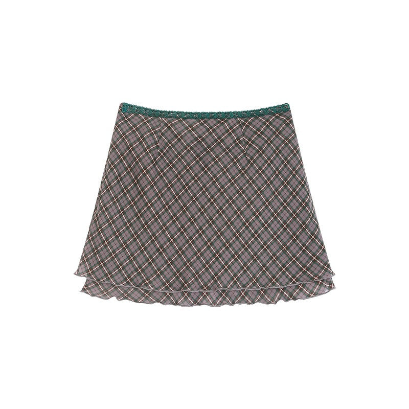 ZERO_Safety_Shorts_Included_Green_Plaid_Round_Neck_Youth_Polyester_Top_&_Skirt_Sets_MISSTT