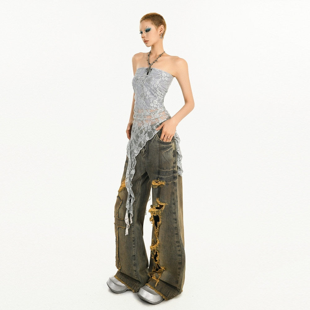 Nico_Molly_Fringe_Slim_Fit_Punk_Street_Women_Solid_Black_White_Silver_Tube_Tops_MISSTT