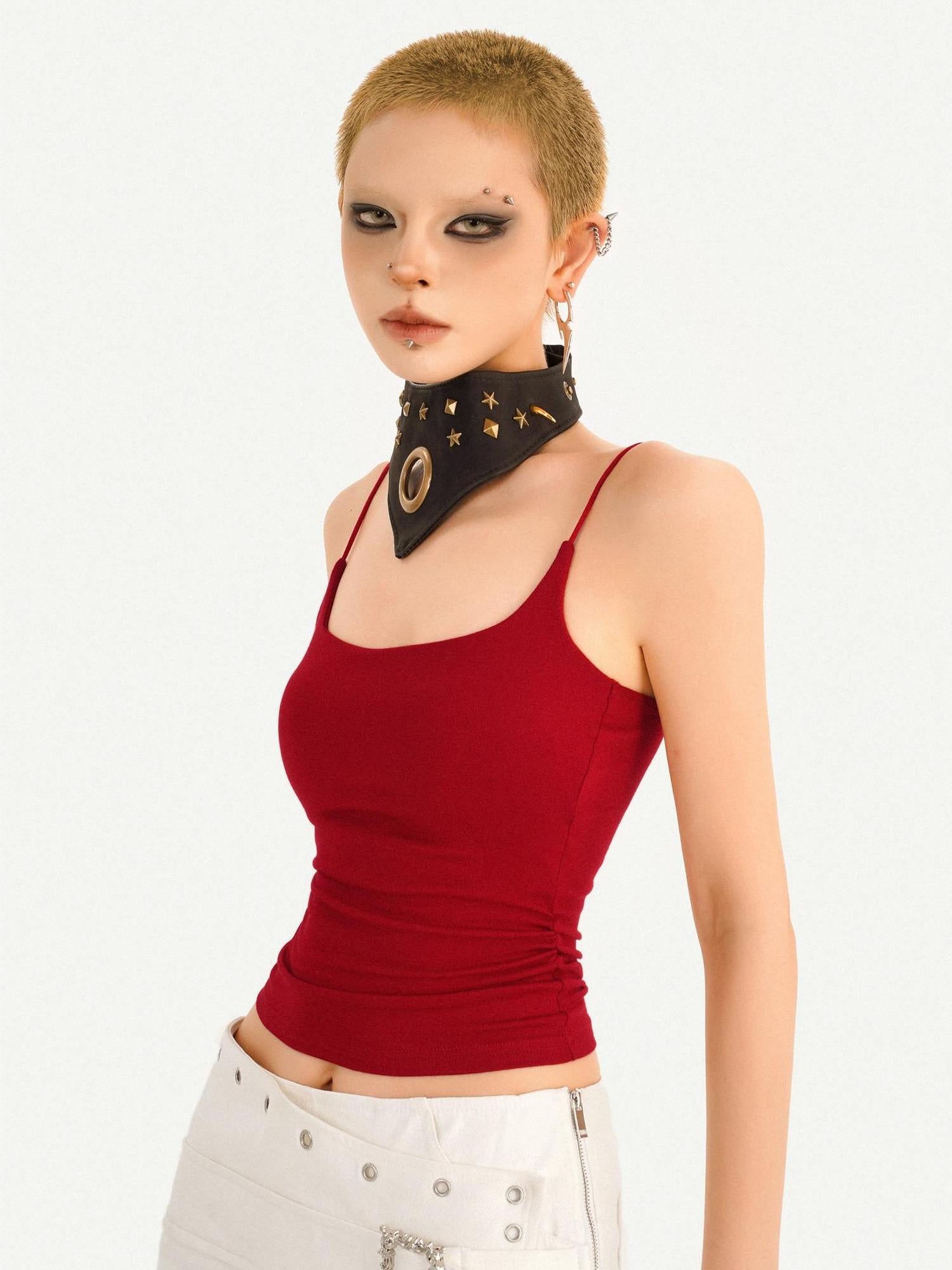 Nico Molly Slim Cropped A Line Narrow Strap No Padding Women Layering Camisoles