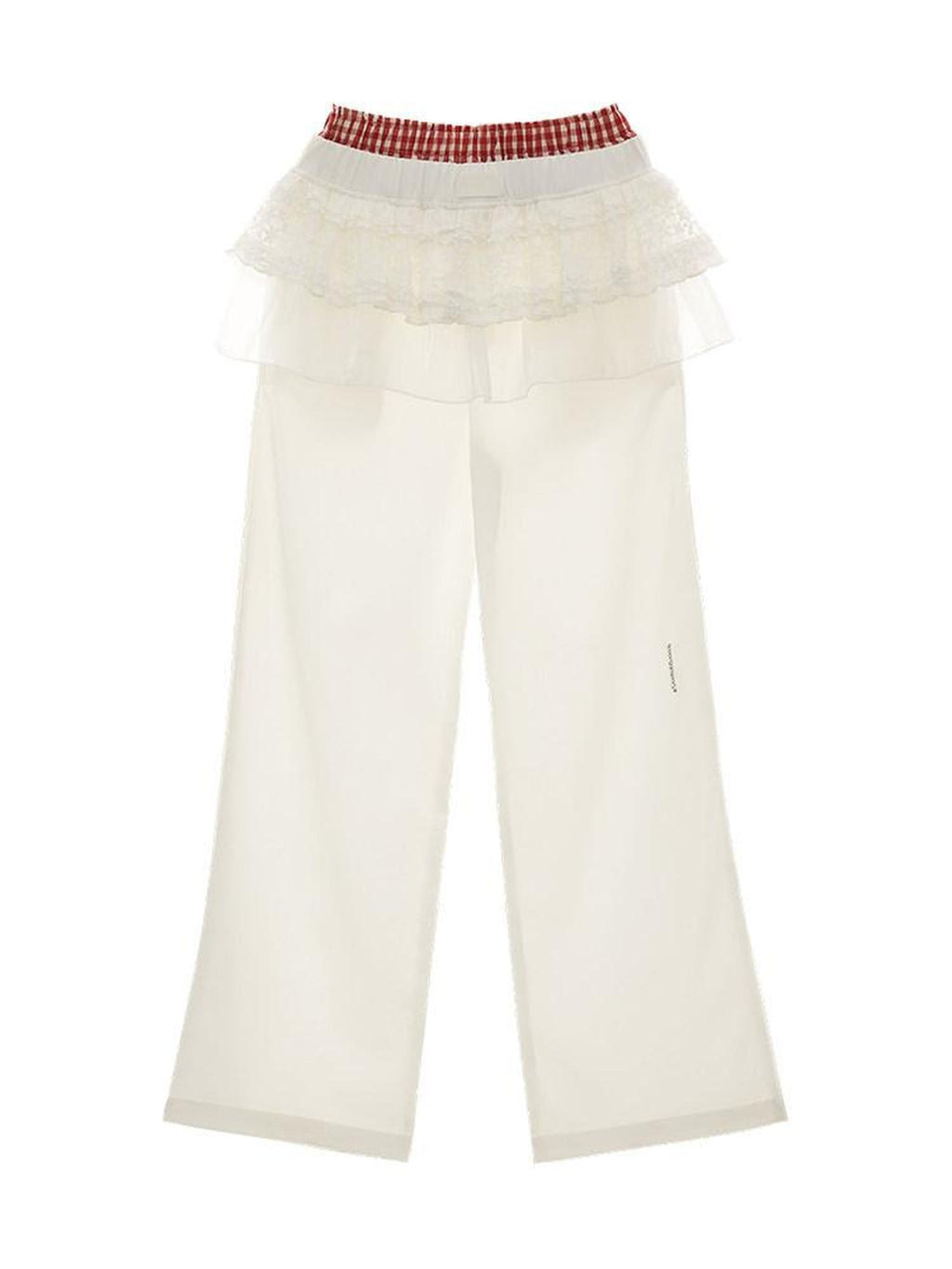 MAMC Minimalist Natural Waist Commuter Workwear White Polyester Wide Leg Pants