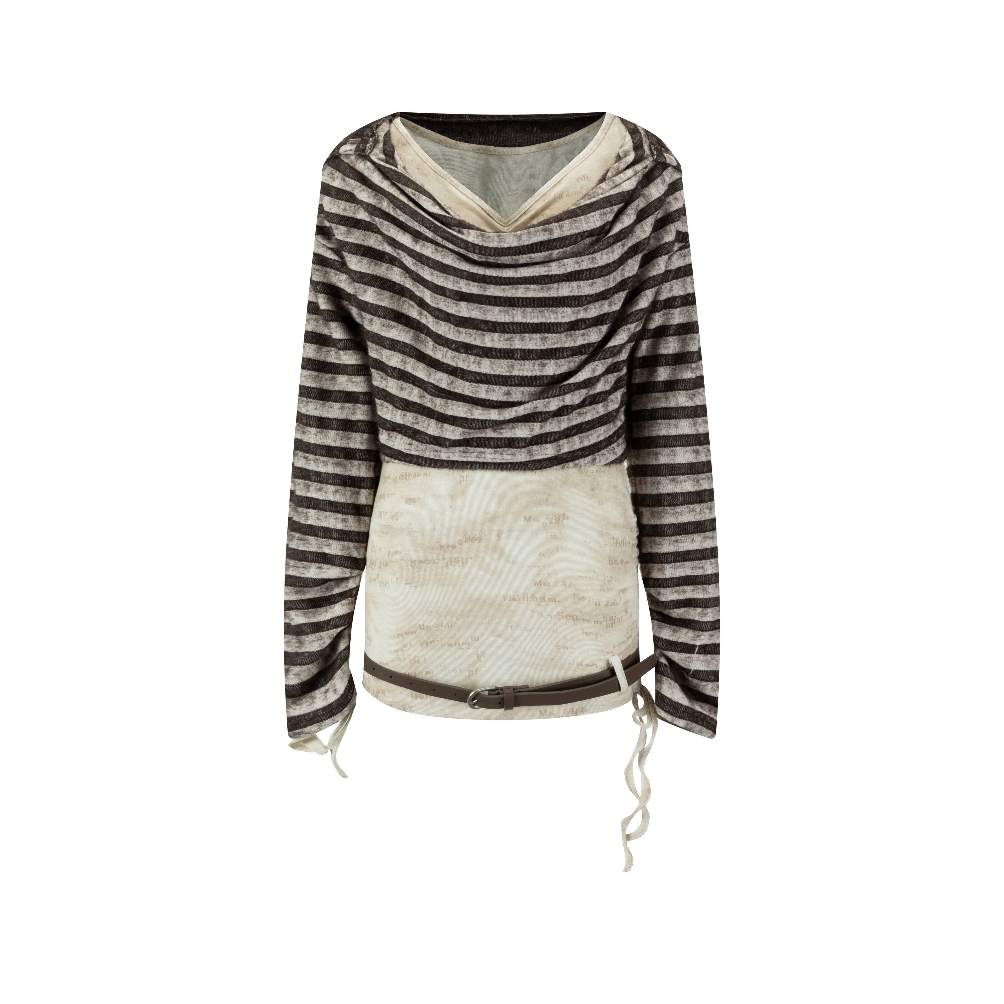 Cest_Nous_Distressed_Relaxed_Fit_Hooded_Striped_Pullover_Casual_Women_Viscose_Knitwear_MISSTT