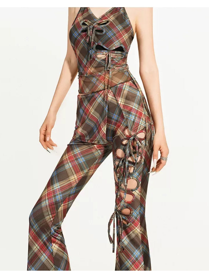 Nico Molly Printed Cami And Micro Flare Long Pants Urban Natural Waist Top & Pants Sets