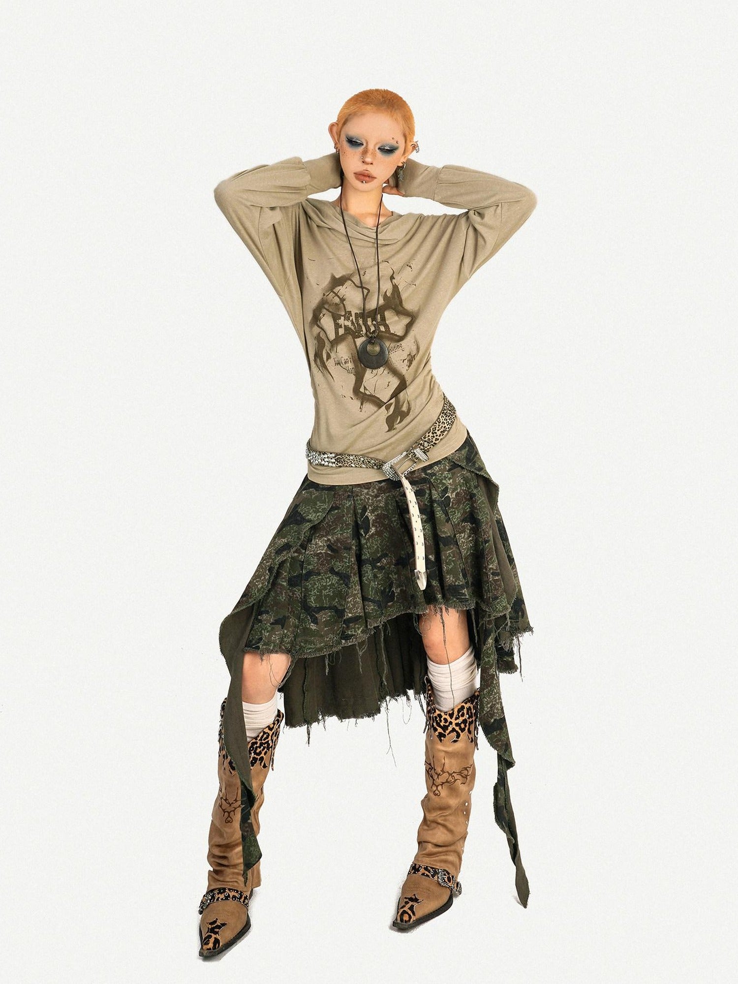Nico Molly Vintage Loose Fit Hooded Skull Graphic Casual Women Campus Travel Hoodie