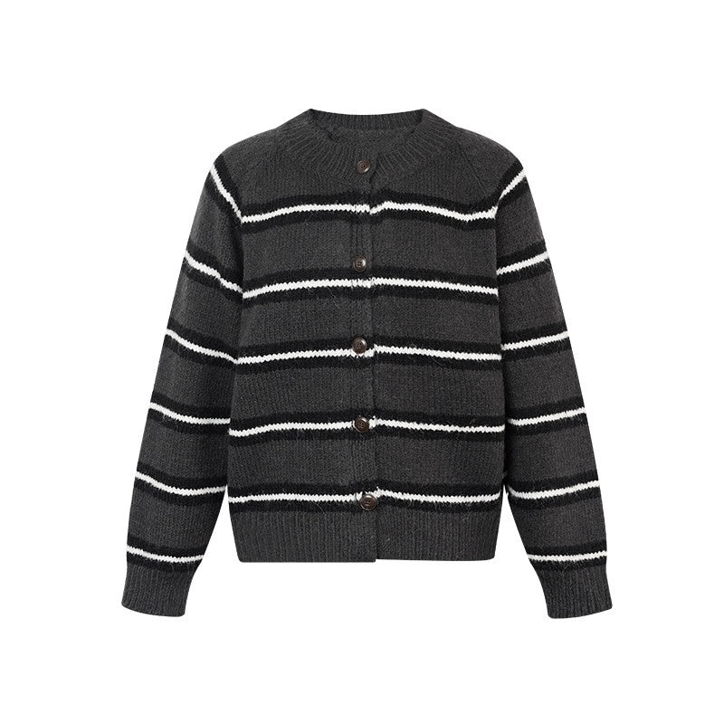 ZERO_Cozy_Acrylic_Striped_Relaxed_Fit_Round_Neck_Button_Front_Young_Women_Cardigans_MISSTT