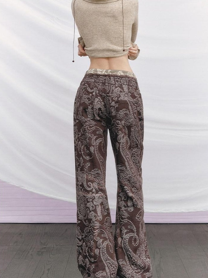 OfAkiva High Waist Vintage Washed Cotton Pockets Zipper Fly Casual Women Wide Leg Jeans