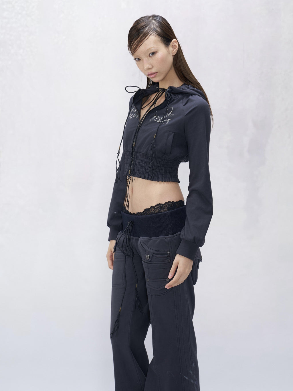 Flowers birds Market 100% Cotton Printed Sexy Slight Flare Mid Rise Women Purple Sweatpants/Joggers