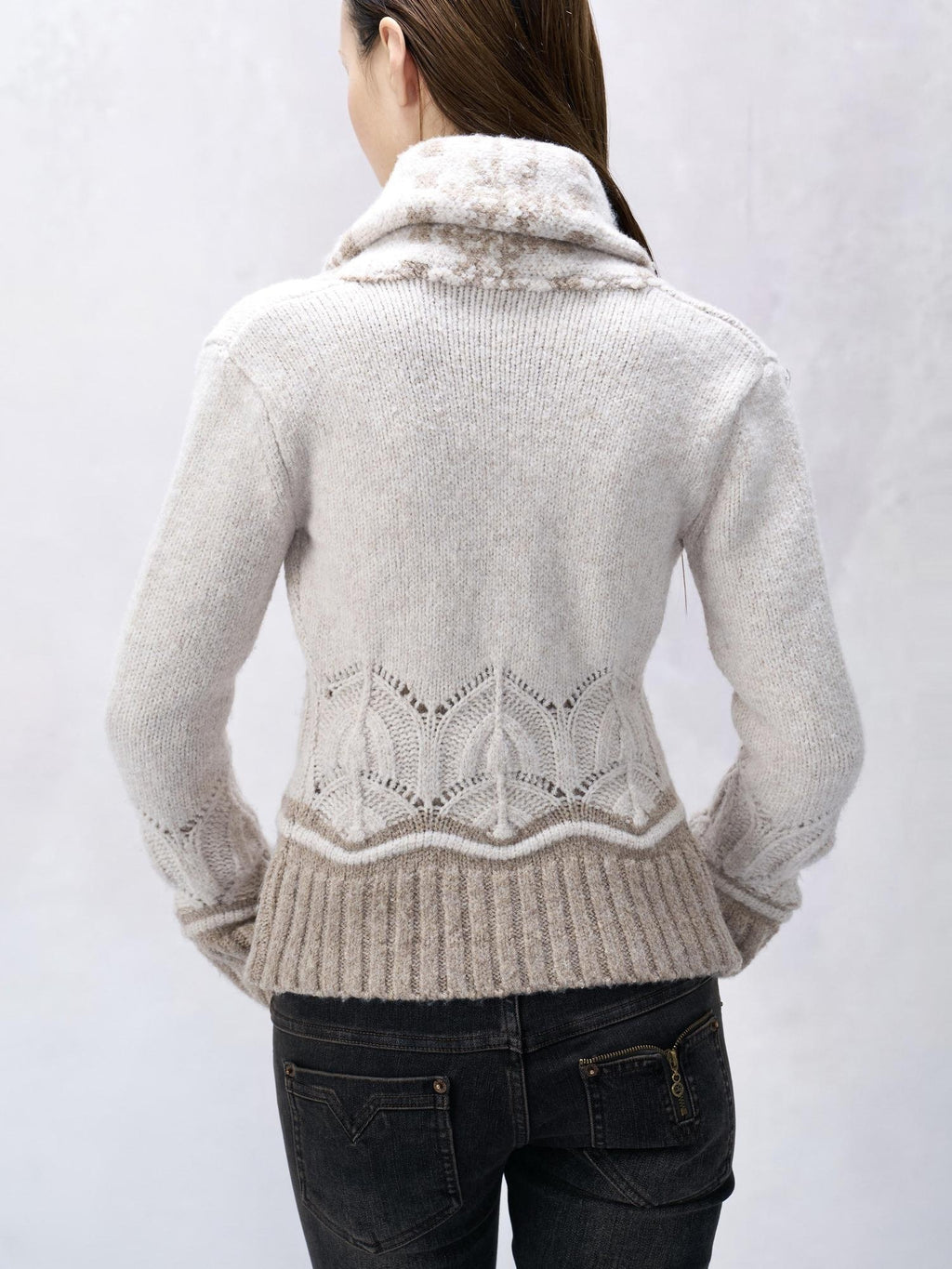 Flowers birds Market Detachable Slim Fit Colorblock V-neck Cropped Button Cotton Women Cardigans