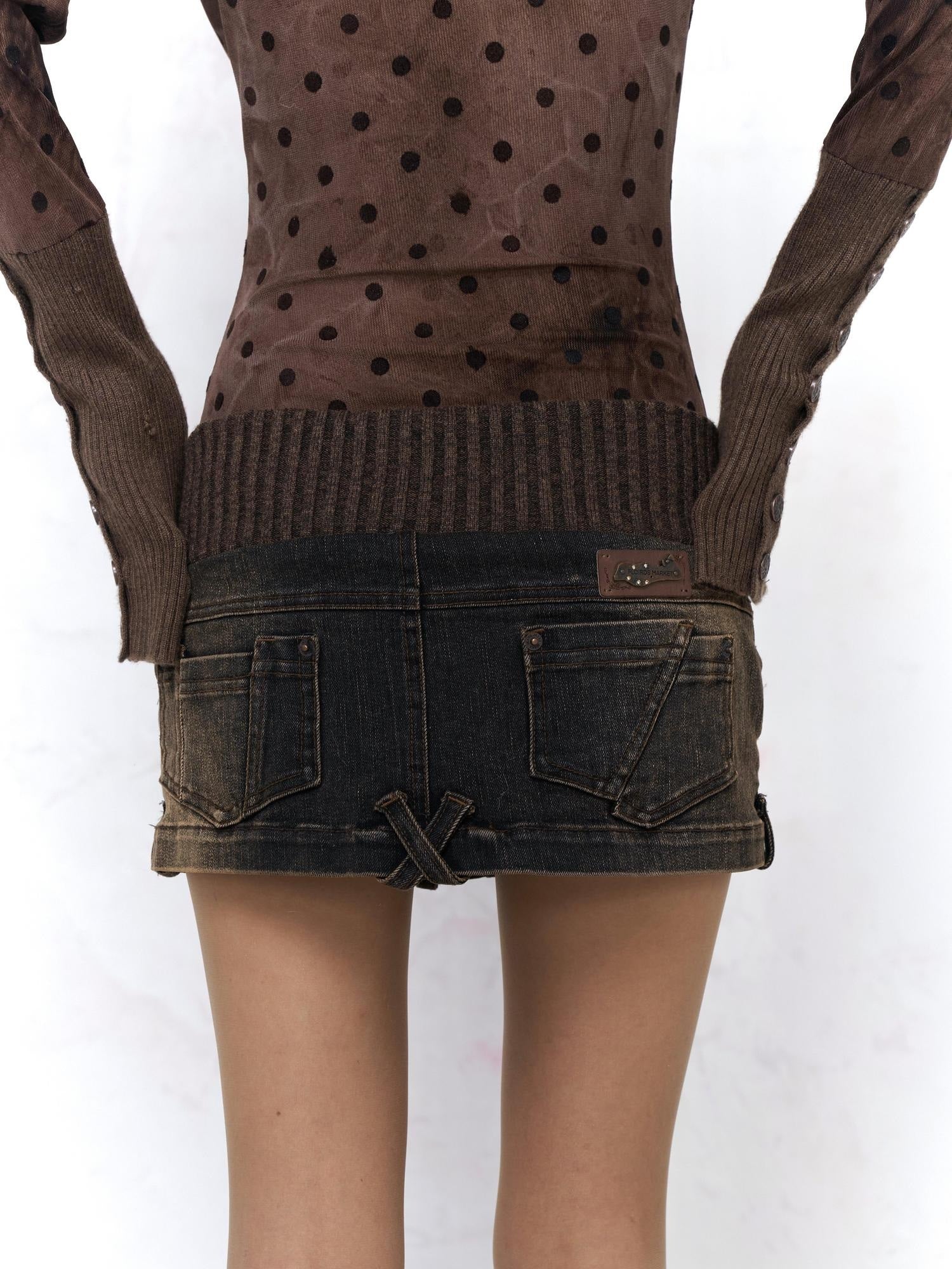 Flowers birds Market Distressed Patchwork Low Rise A Line Straight Casual Cotton Women Daily Skorts