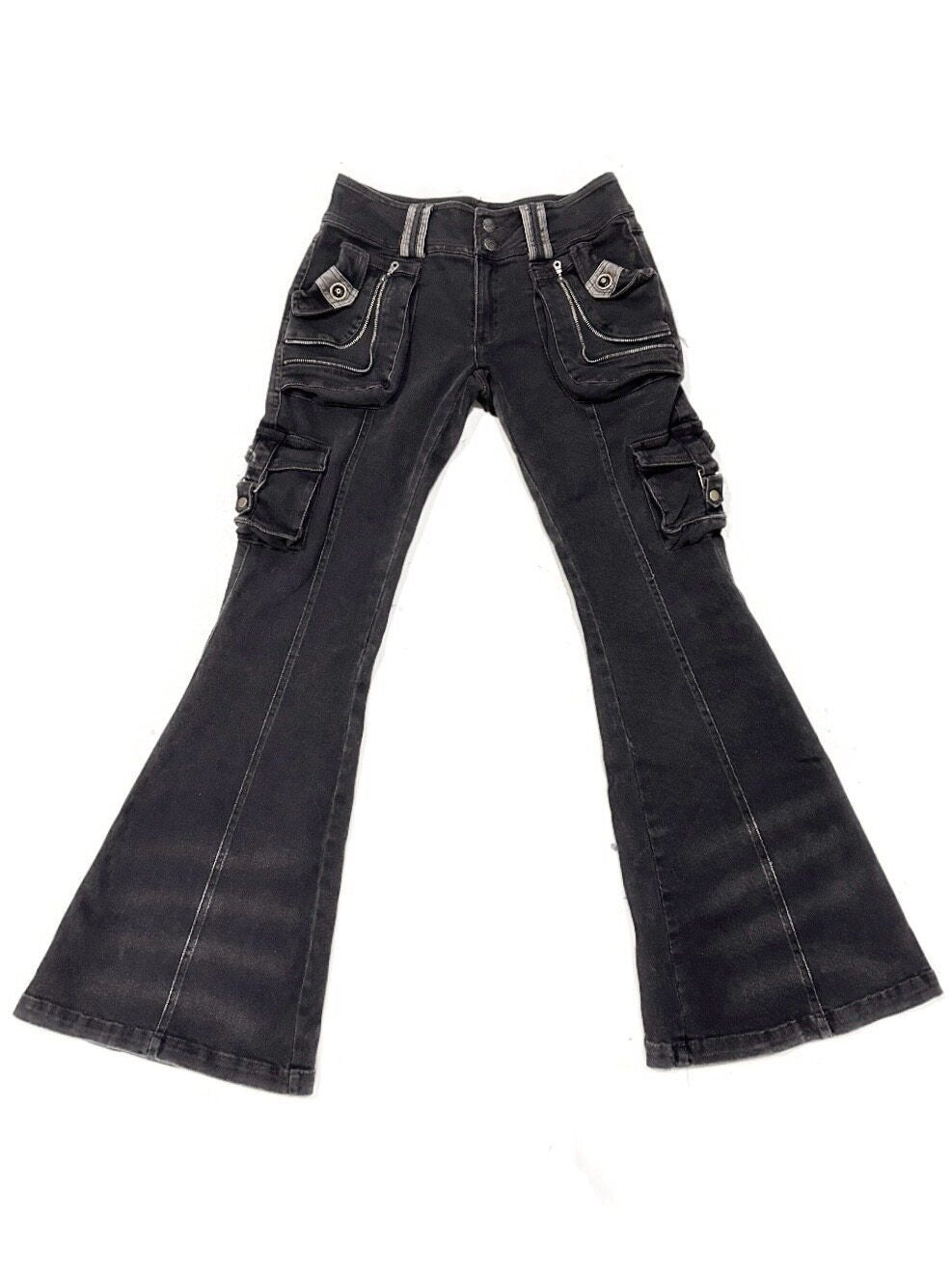 Flowers_birds_Market_Figure_Flattering_Slim_Low_Rise_Retro_Smoky_Black_Cotton_Stretch_Flare_Jeans_MISSTT
