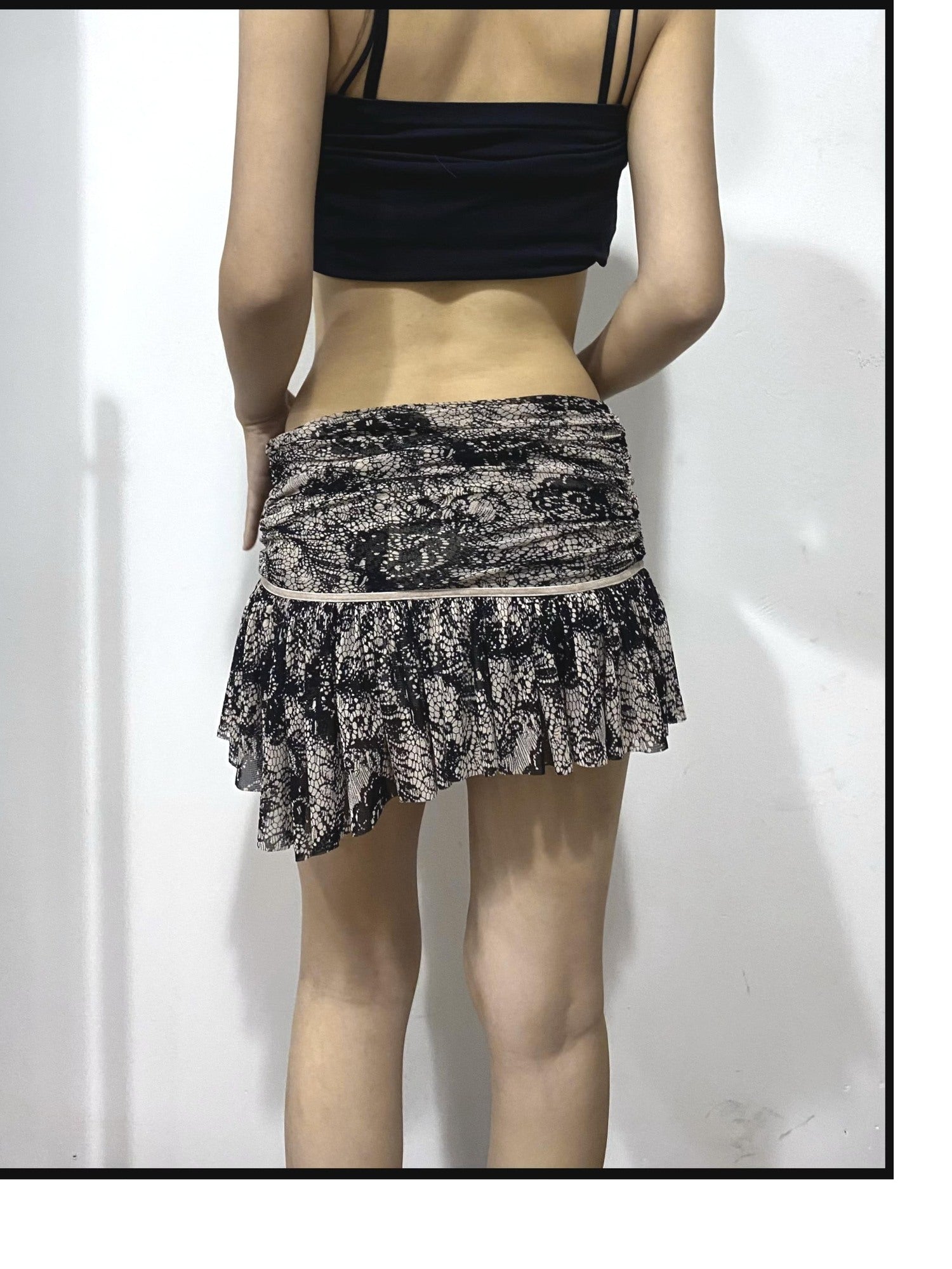 Flowers birds Market Floral Pleated Slim Fit Halter Vacation Polyester Stretch Women Mini Skirts