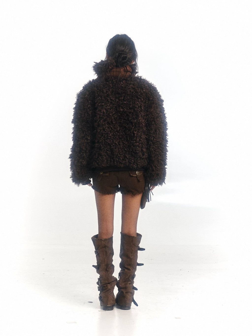 Flowers birds Market Insulated Sherpa Collar Warm Oversized Street Zip Front Women Puffer Jackets