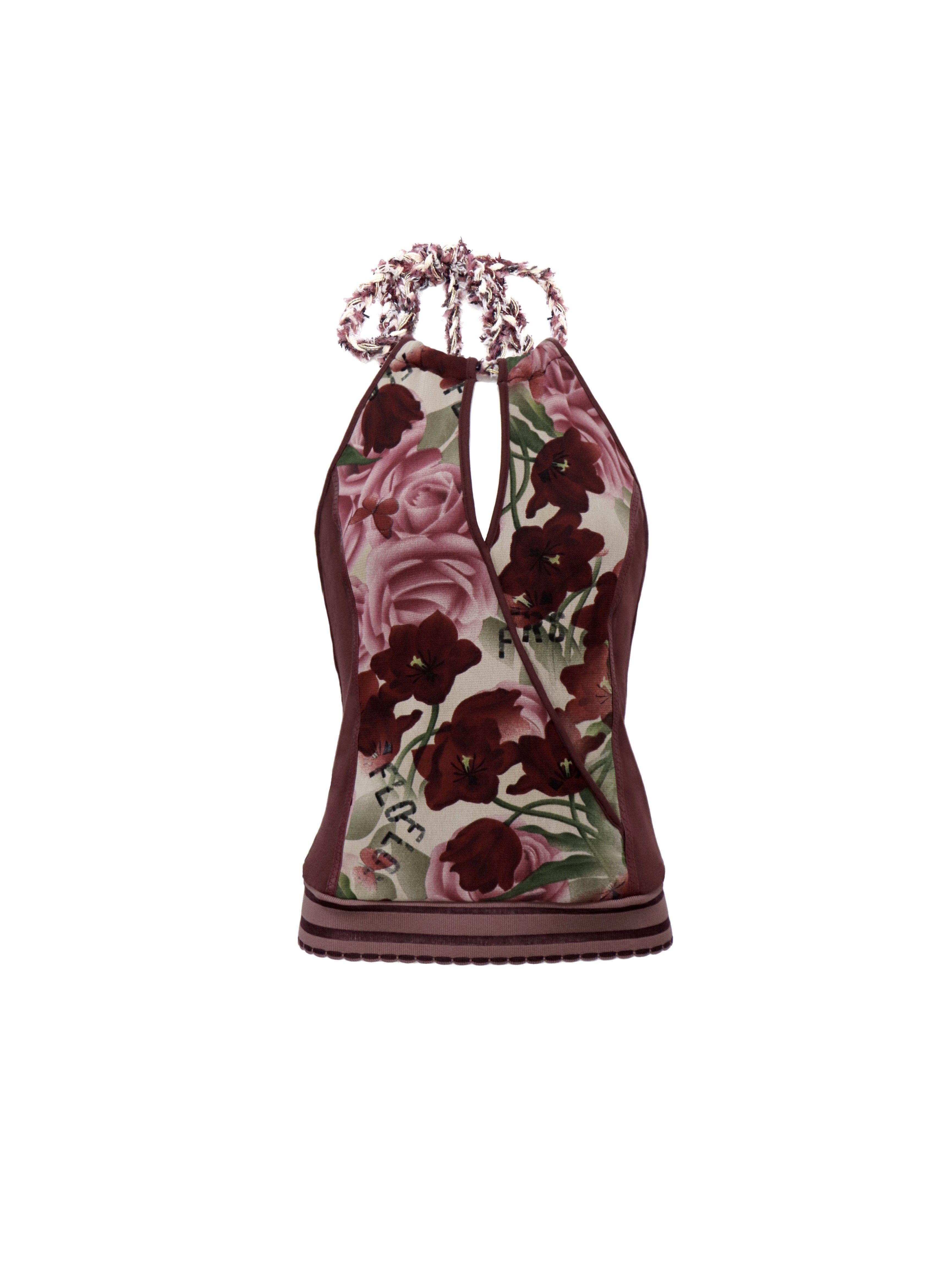 Flowers_birds_Market_Original_Design_Padded_Halter_Neck_Floral_Layering_For_Women_Burgundy_Camisoles_MISSTT