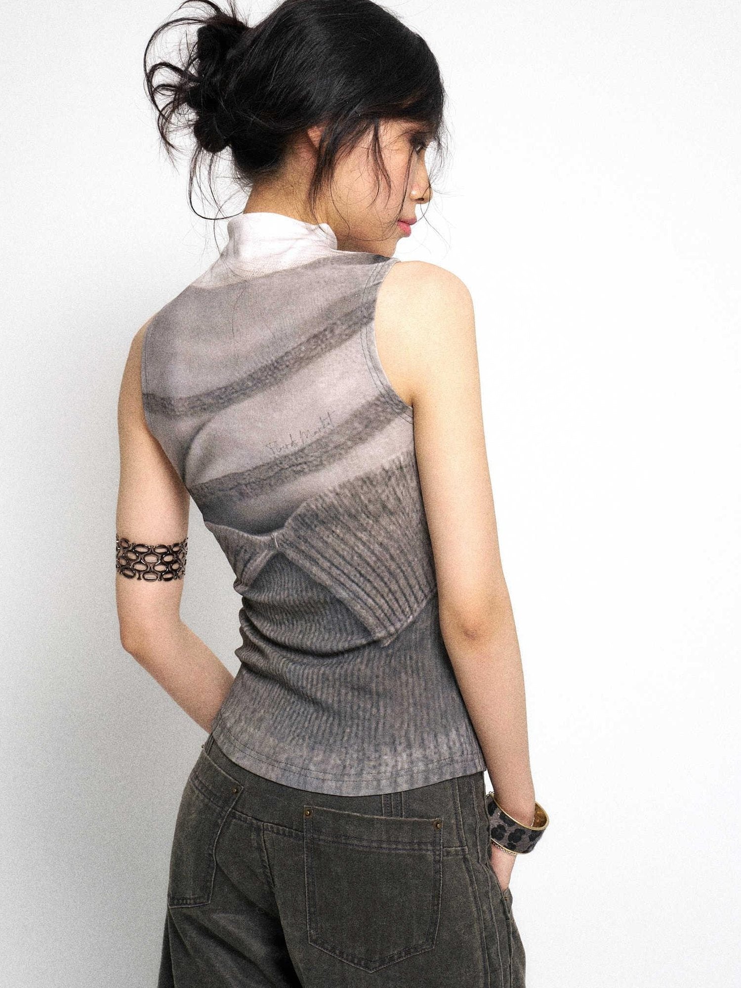 Flowers birds Market Original Soft Cotton Stretch Slim Fit Midlength Women Printed Tank Tops
