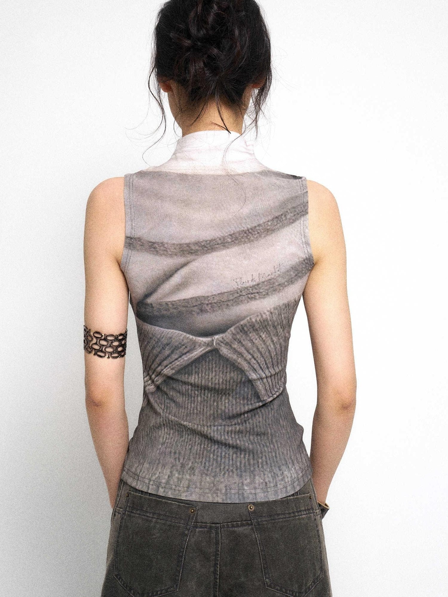 Flowers birds Market Original Soft Cotton Stretch Slim Fit Midlength Women Printed Tank Tops