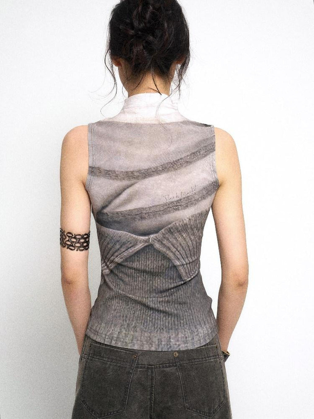 Flowers birds Market Original Soft Cotton Stretch Slim Fit Midlength Women Printed Tank Tops