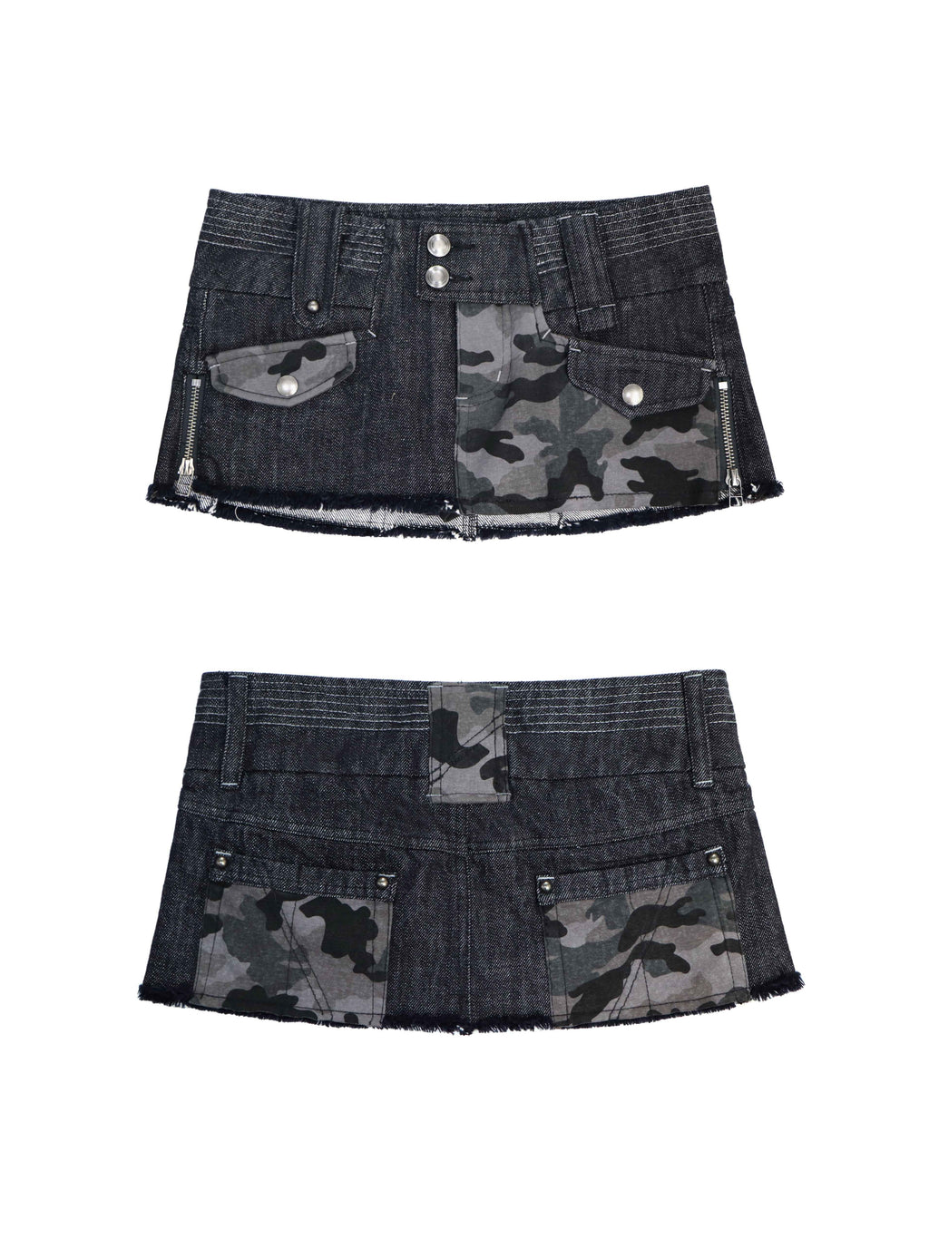 Flowers_birds_Market_Pure_Cotton_Low_Waist_Vintage_Frayed_Slim_Fit_Women_Camouflage_Patchwork_Skorts_MISSTT