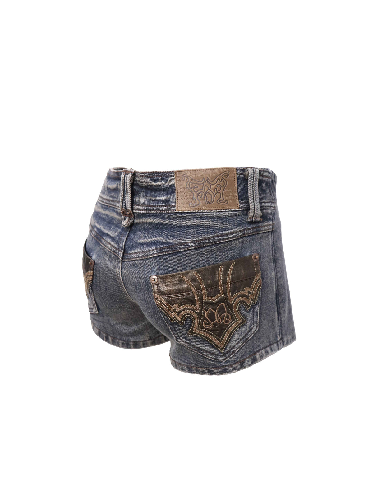 Flowers_birds_Market_Sexy_Lined_Mid_Rise_Slim_Patchwork_Stretch_Cotton_Women_Blue_Gray_Denim_Shorts_MISSTT