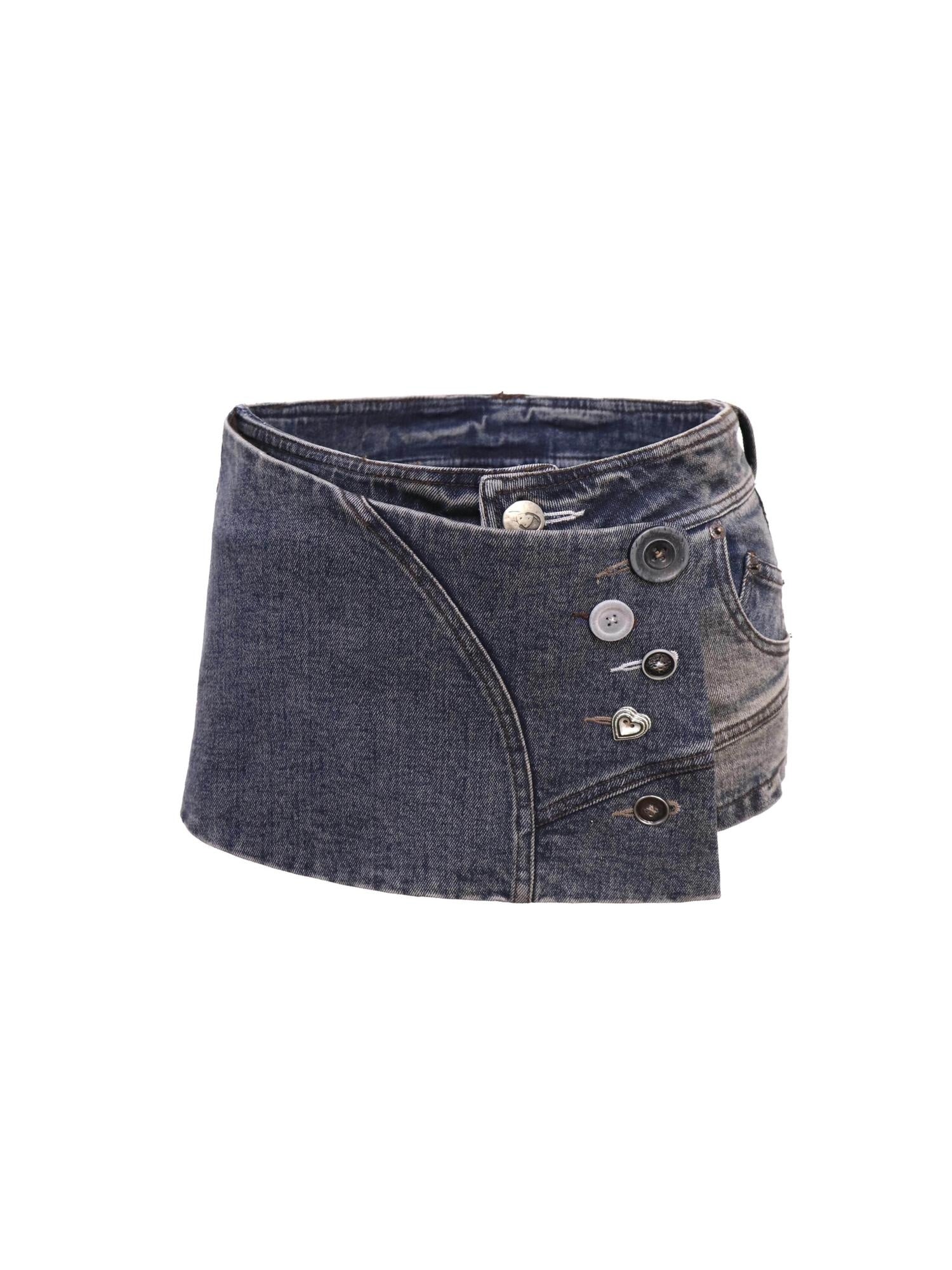 Flowers birds Market Sexy Lined Mid Rise Slim Patchwork Stretch Cotton Women Blue Gray Denim Shorts