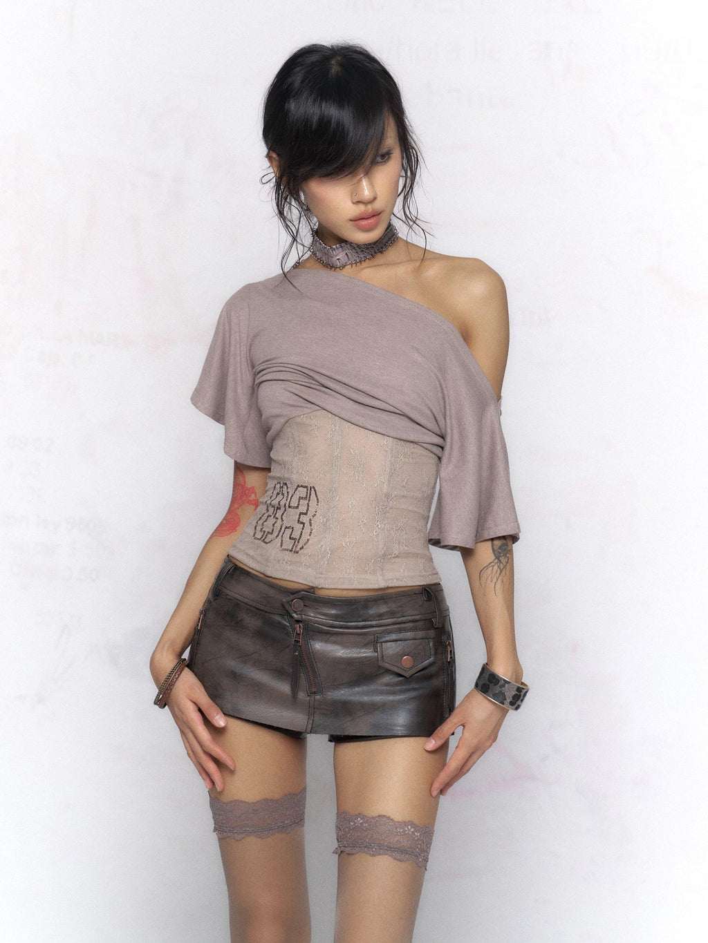 Flowers birds Market Smocked Knit Patchwork Slim Fit Women Floral And Solid Short Sleeve T-Shirts
