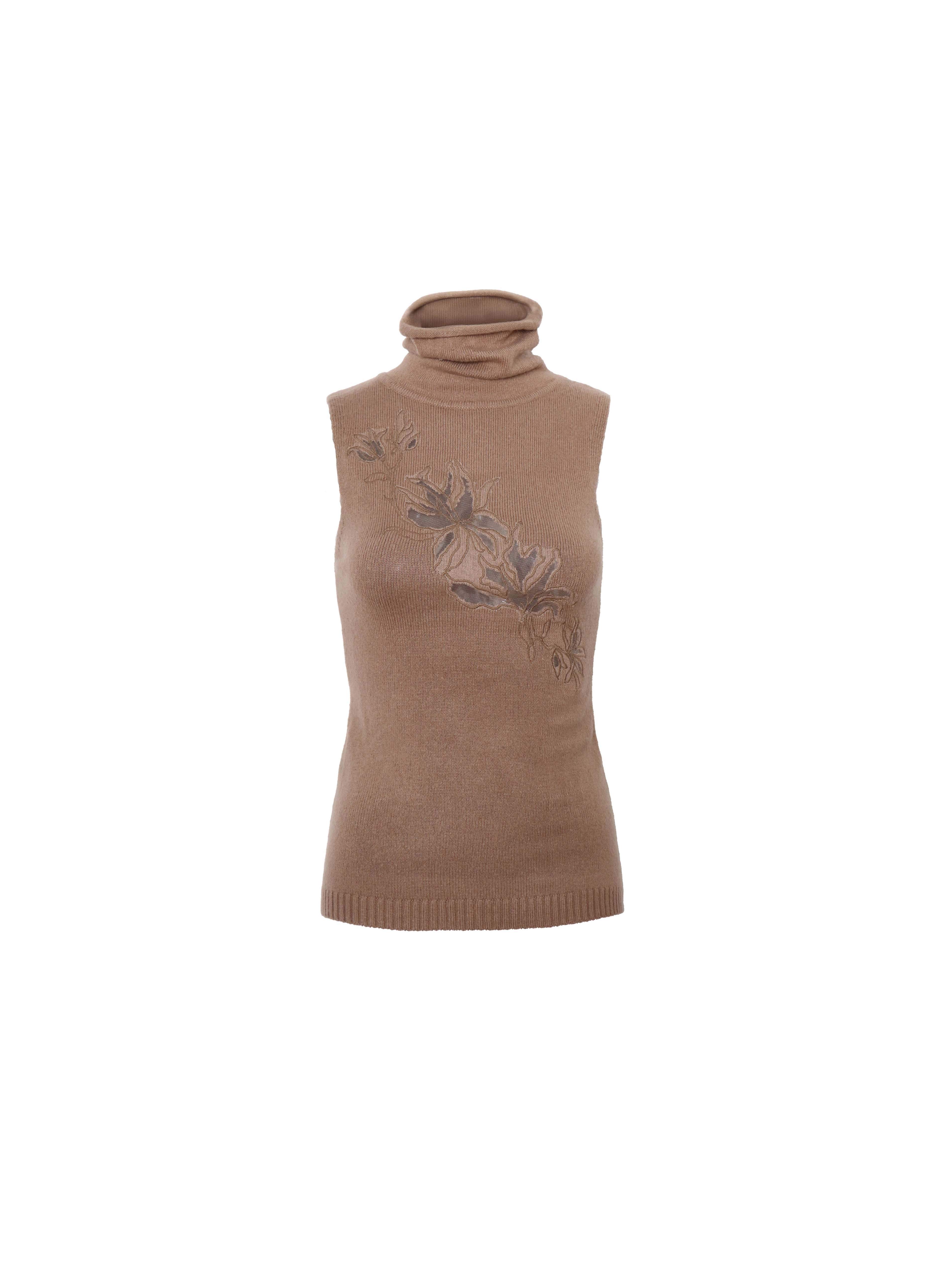 Flowers_birds_Market_Soft_Mohair_Knit_Slim_Fit_High_Neck_Double_Zipper_Embroidered_For_Women_Tank_Tops_MISSTT