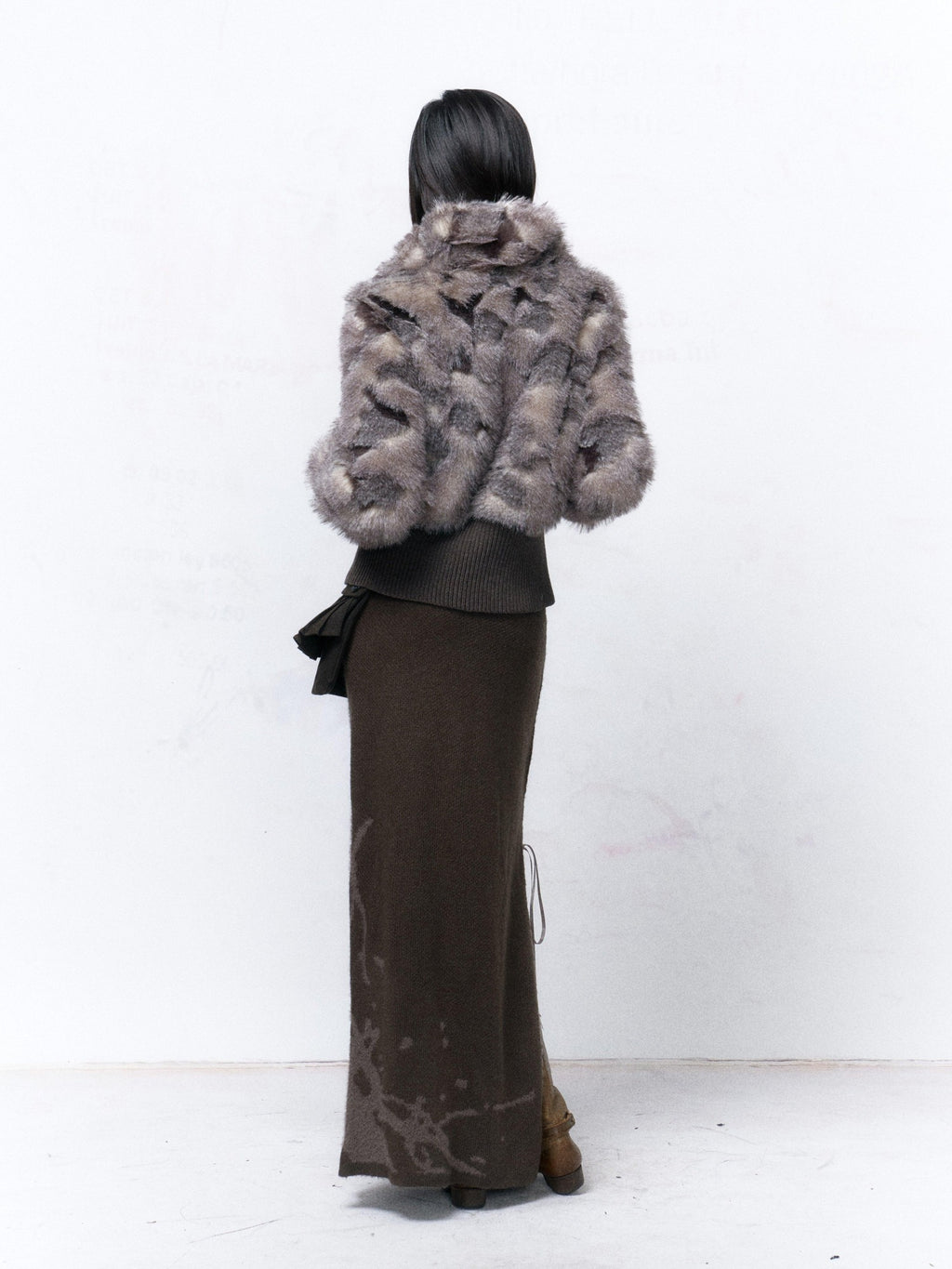 Flowers birds Market Warm Faux Fur Patchwork Retro Slim Short Lapel Zipper Women Casual Jackets