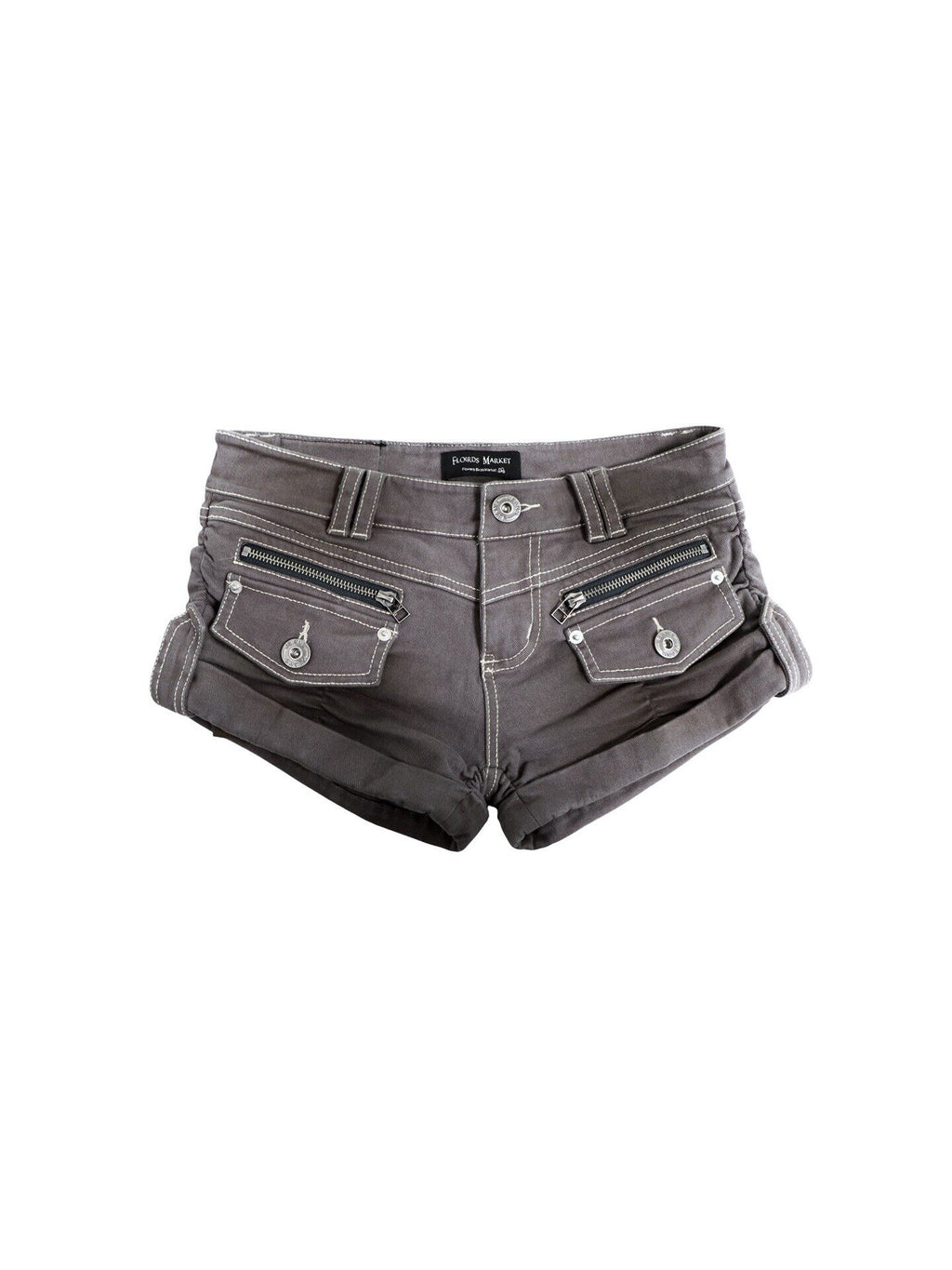 Flowers_birds_Market_Washed_High_Waist_Slim_Light_Stretch_Casual_Women_Button_Blue_Gray_Denim_Shorts_MISSTT