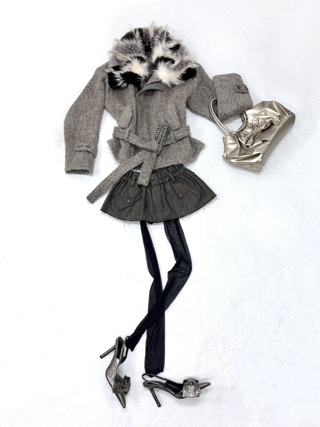 Flowers birds Market Wool Blend Vintage Cropped Notched Lapel Long Sleeve Women Casual Short Coats