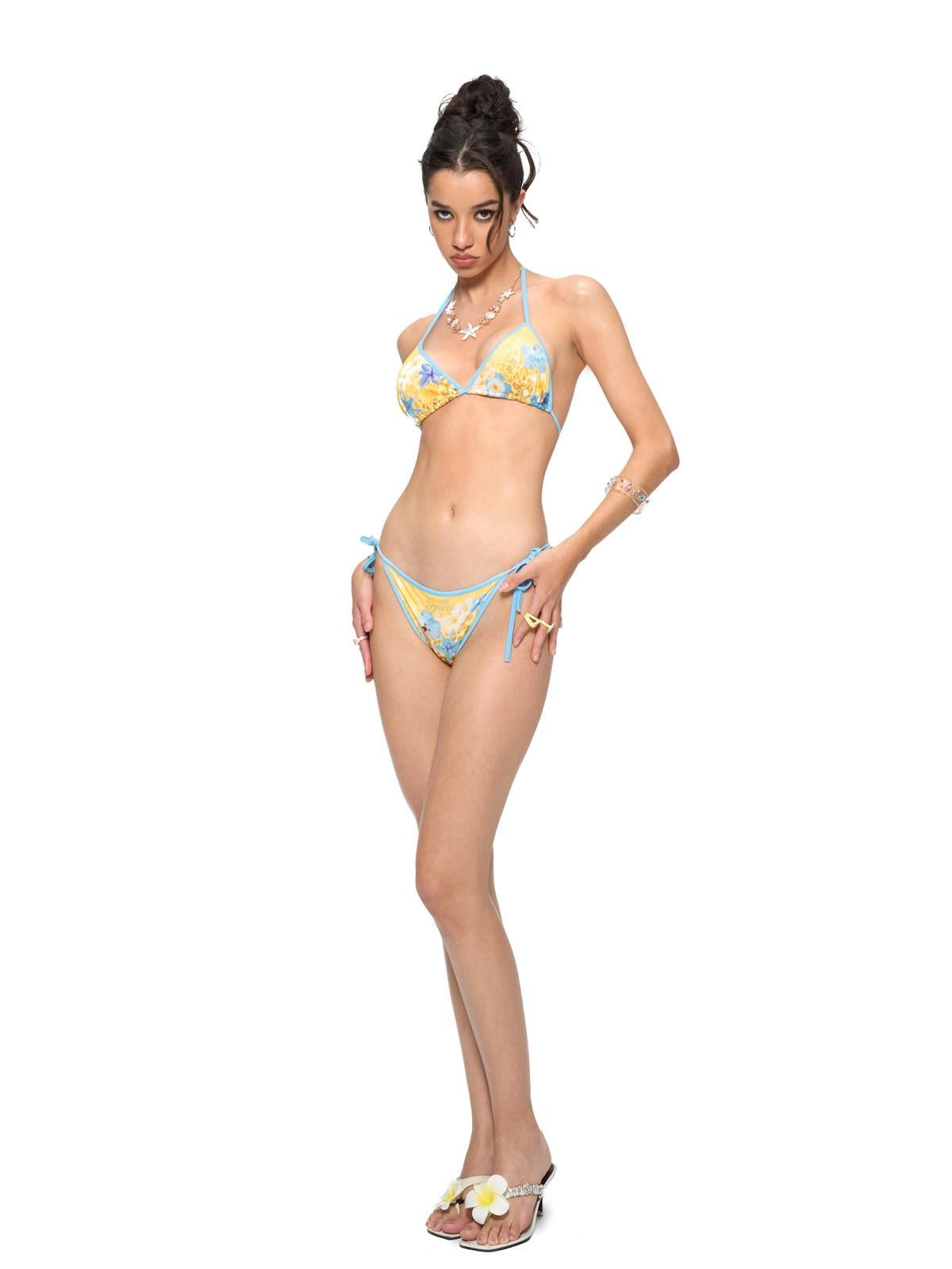 JYOSEI Adjustable Drawstring Triangle Bikini Beachwear Women Top & Shorts Sets